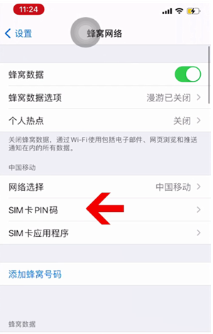 科尔沁左翼后苹果14维修网分享如何给iPhone14的SIM卡设置密码 