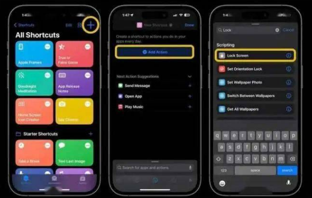 科尔沁左翼后苹果14锁屏维修店分享iPhone14升级iOS16.4后如何创建锁屏快捷方式 